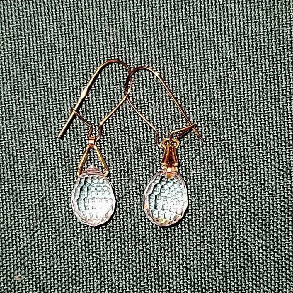 🗝 Vintage Quartz Teardrop Earrings